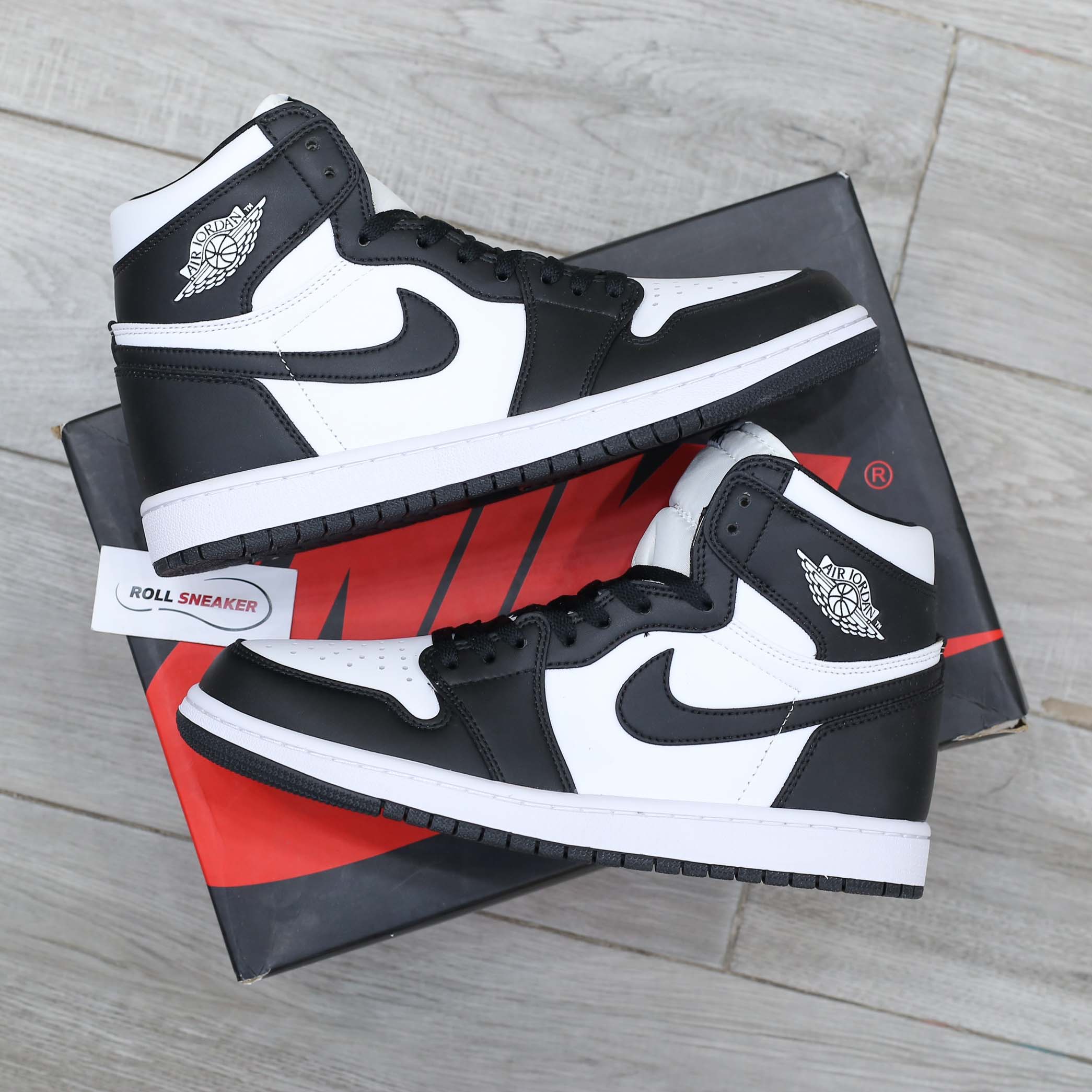 Giày Nike Air Jordan 1 Retro High Black White Like Auth