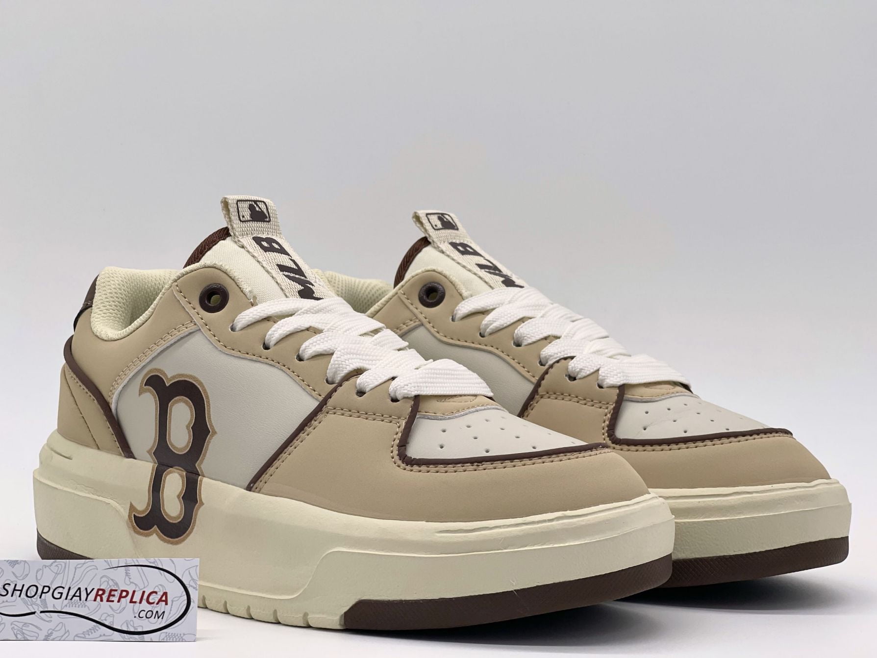 Giày MLB Chunky Liner Low ‘Boston Beige’ Like Auth
