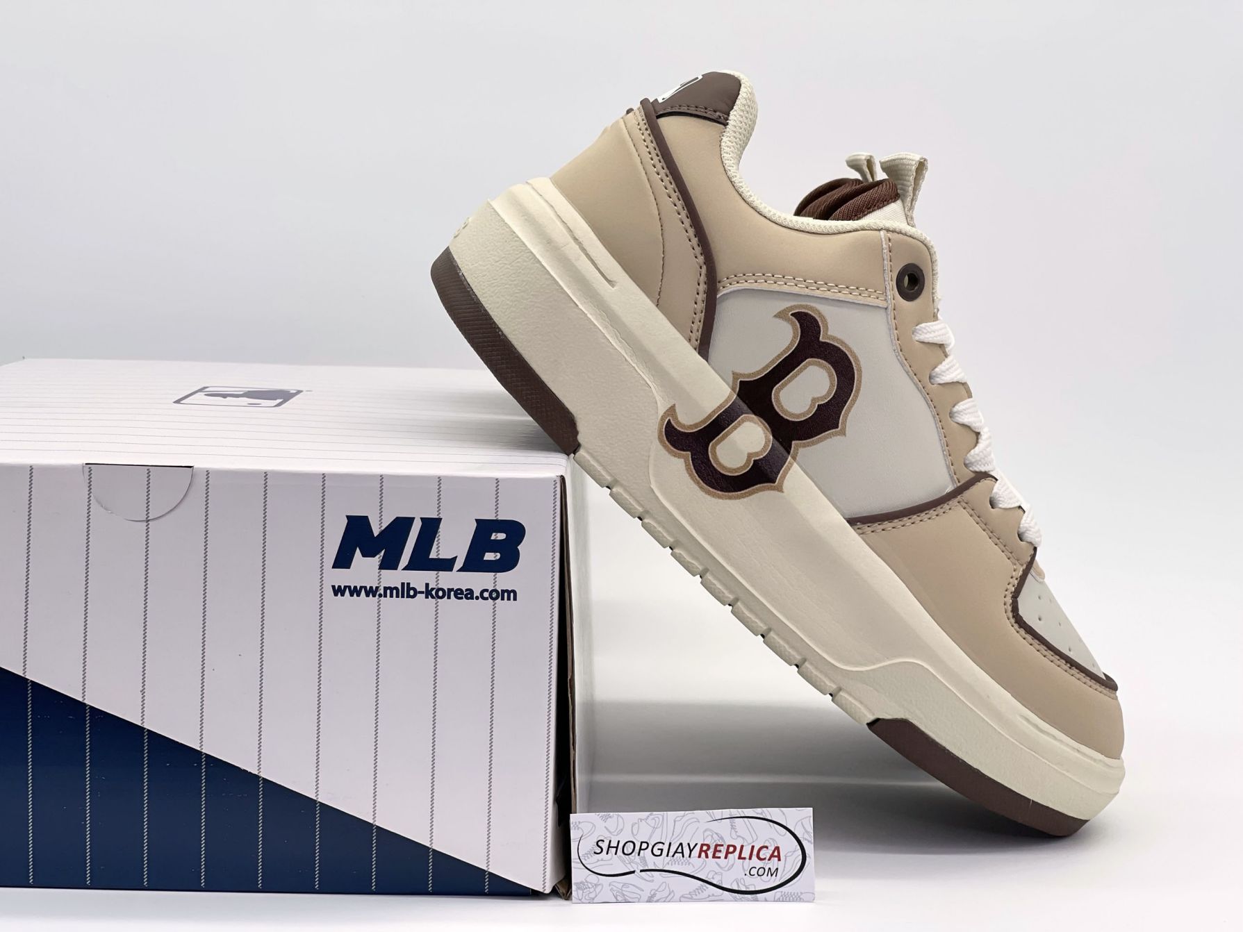 Giày MLB Chunky Liner Low ‘Boston Beige’ Like Auth