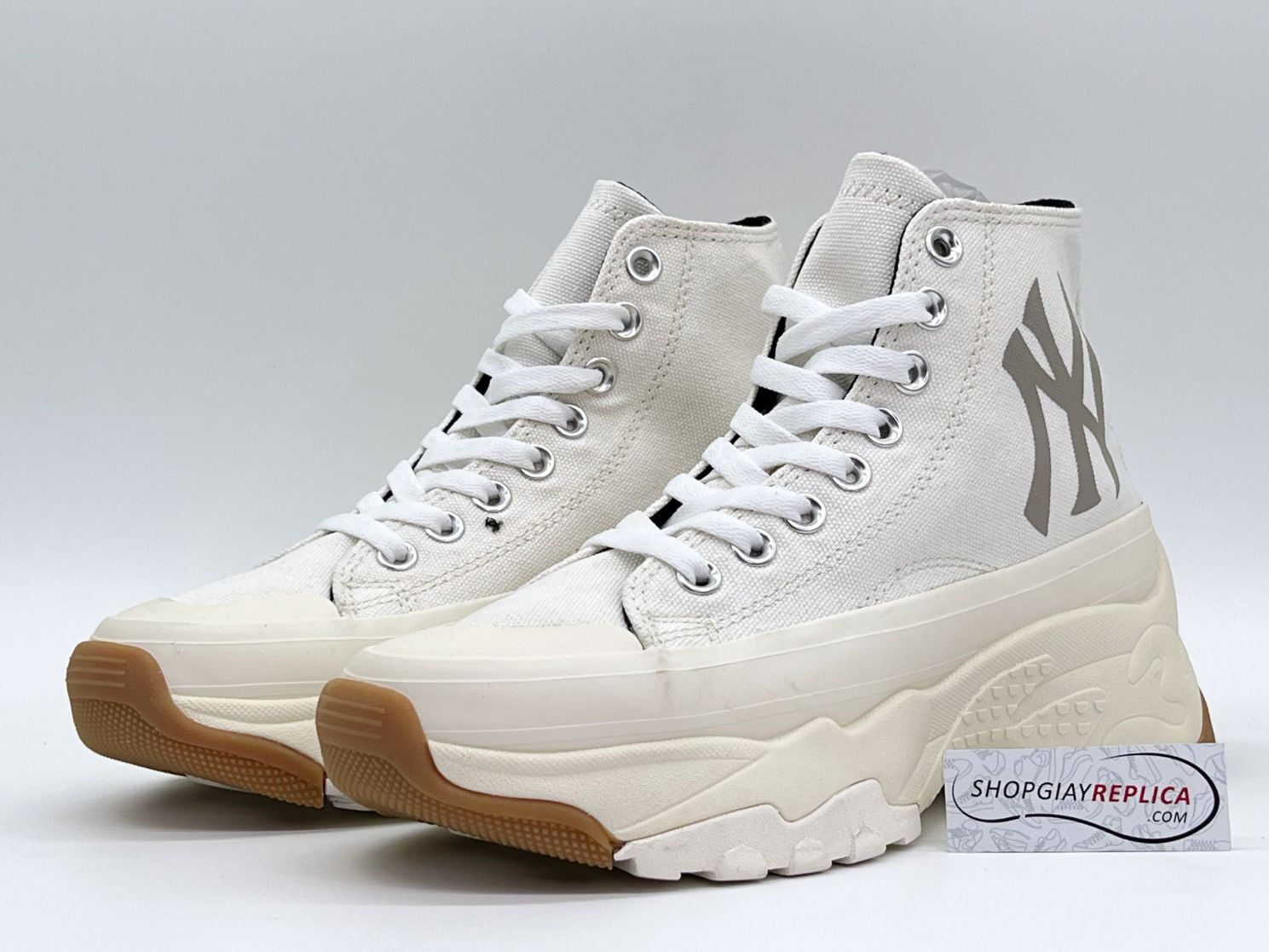 Giày MLB Bigball Chunky High New York Yankees "White Gum"