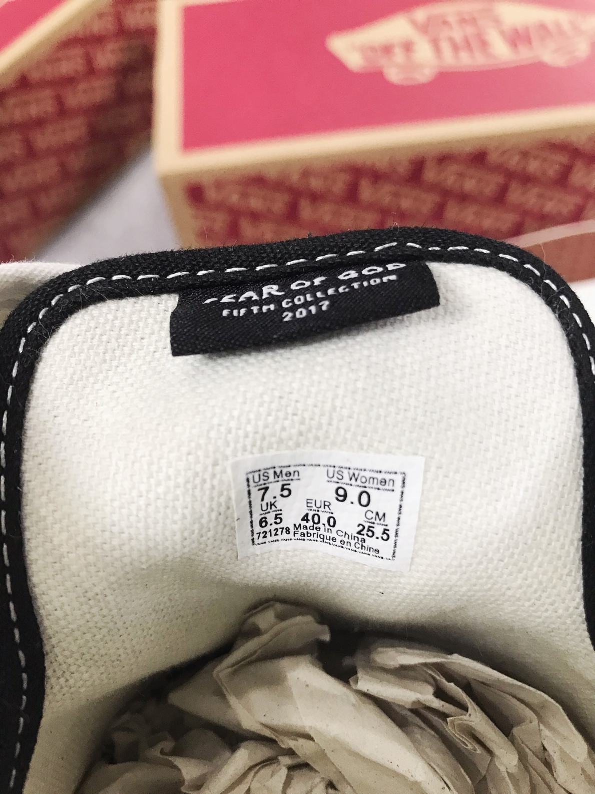 Giày Vans Slip-On 47 V DX Fear of God Black White Like Auth