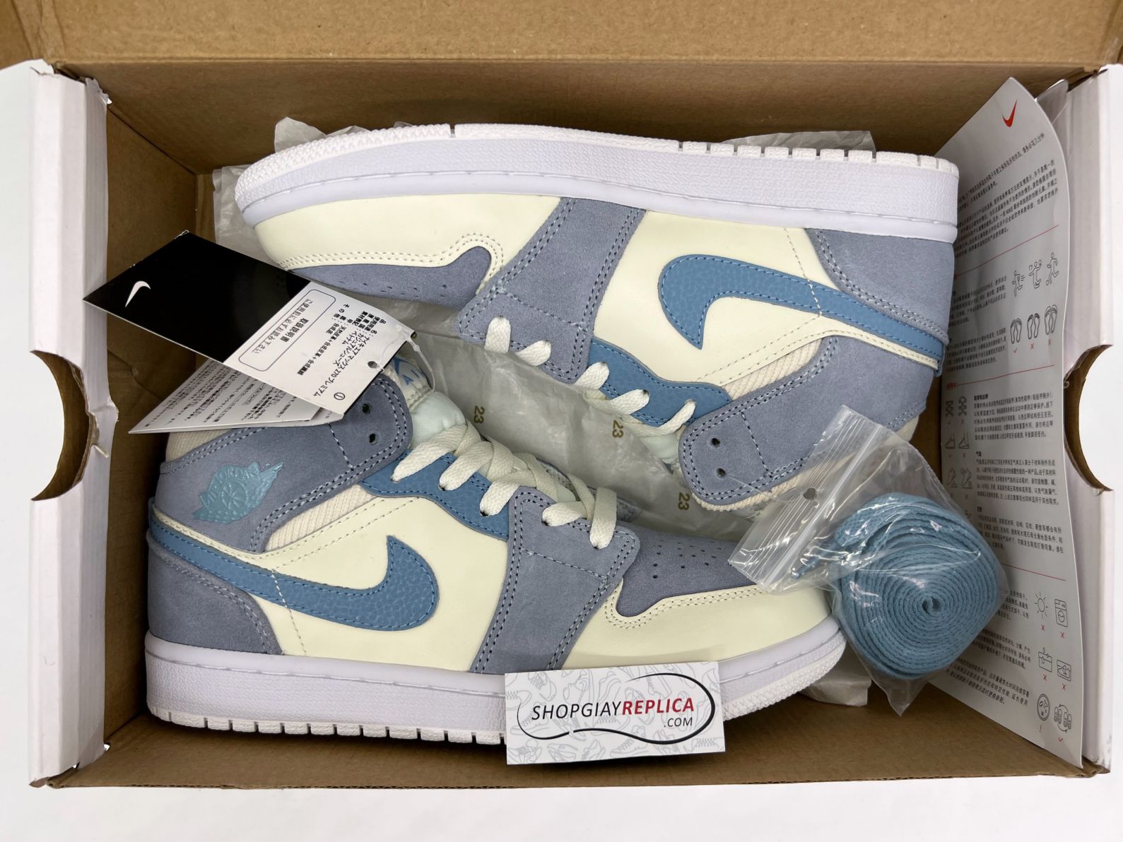 Giày Nike Air Jordan 1 Mid SE 'Sail Light Blue'