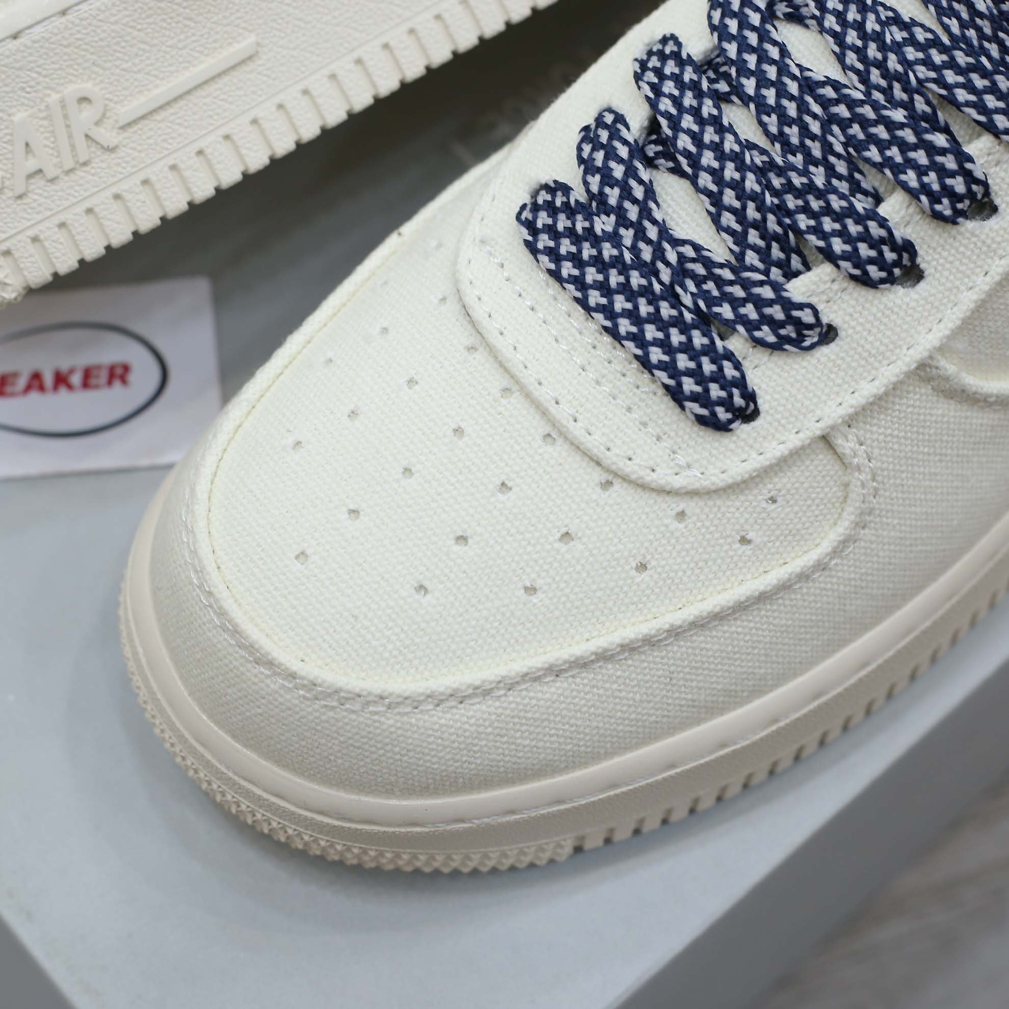 Giày Nike Air Force 1 Low Canvas Stussy Navy