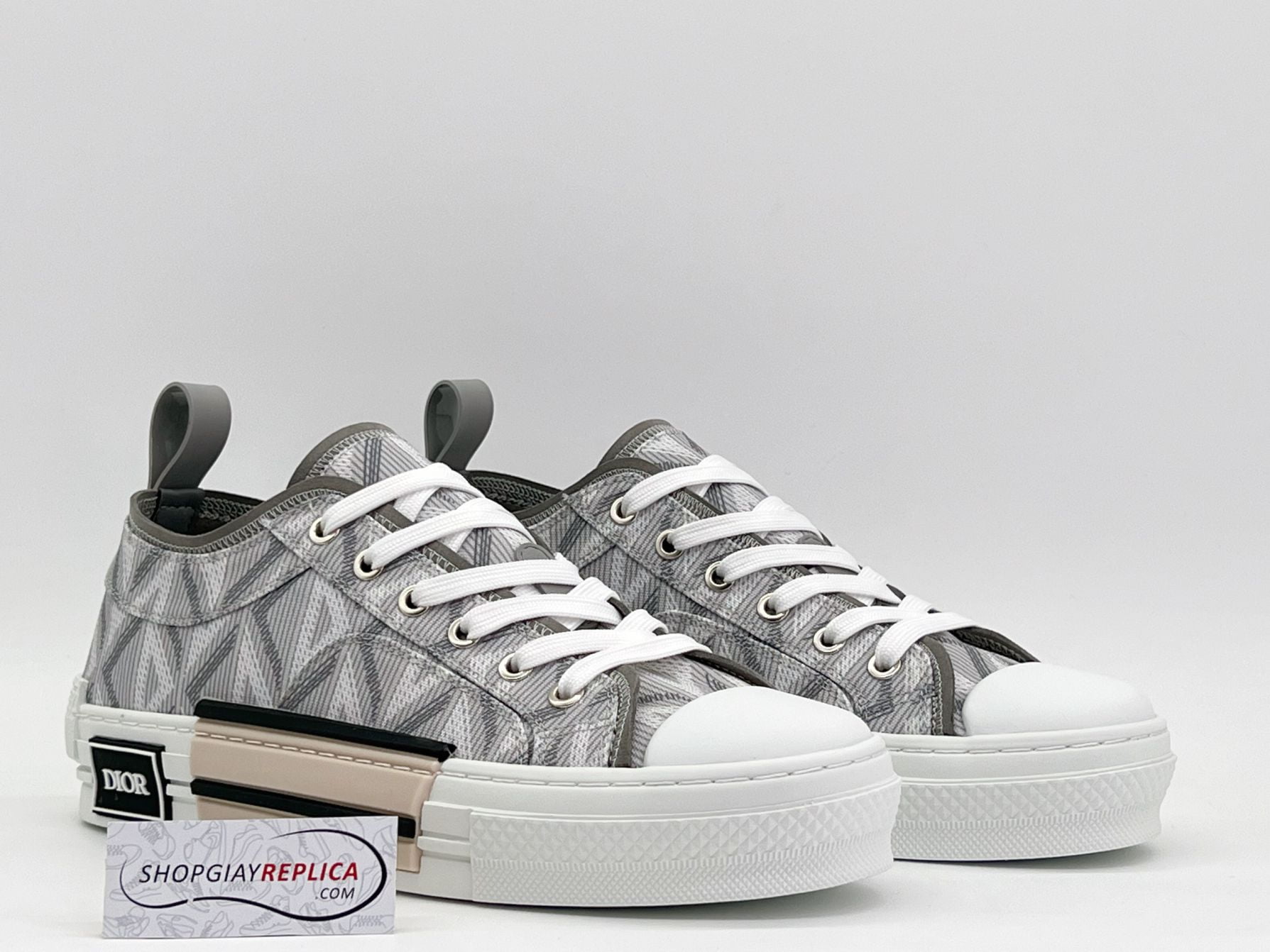 Giày Dior B23 Low Gray CD Diamond Like Auth