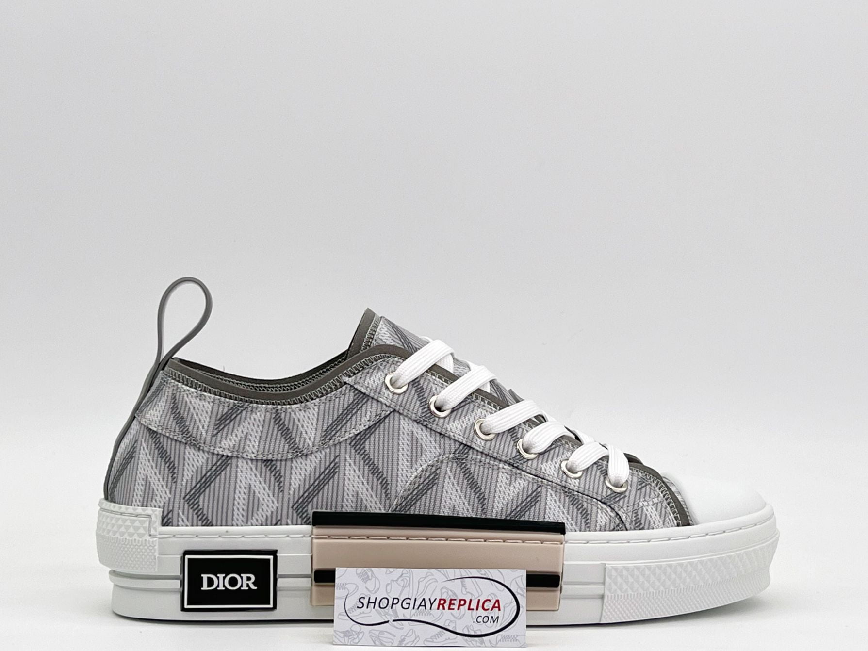 Giày Dior B23 Low Xám họa tiết Diamond