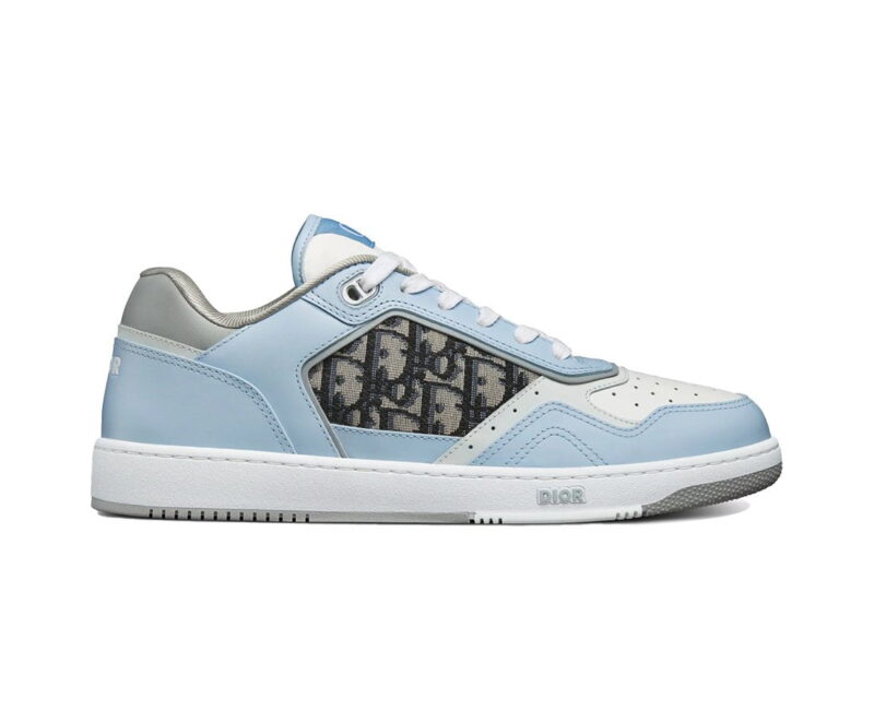 Giày Dior B27 Low Light Blue and White Gray họa tiết vải Dior Oblique Jacquard Like Auth