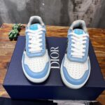 Giày Dior B27 Low Light Blue and White Gray họa tiết vải Dior Oblique Jacquard Like Auth