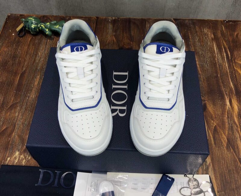 Giày Dior B27 Low White Blue họa tiết Dior Oblique Galaxy Like Auth