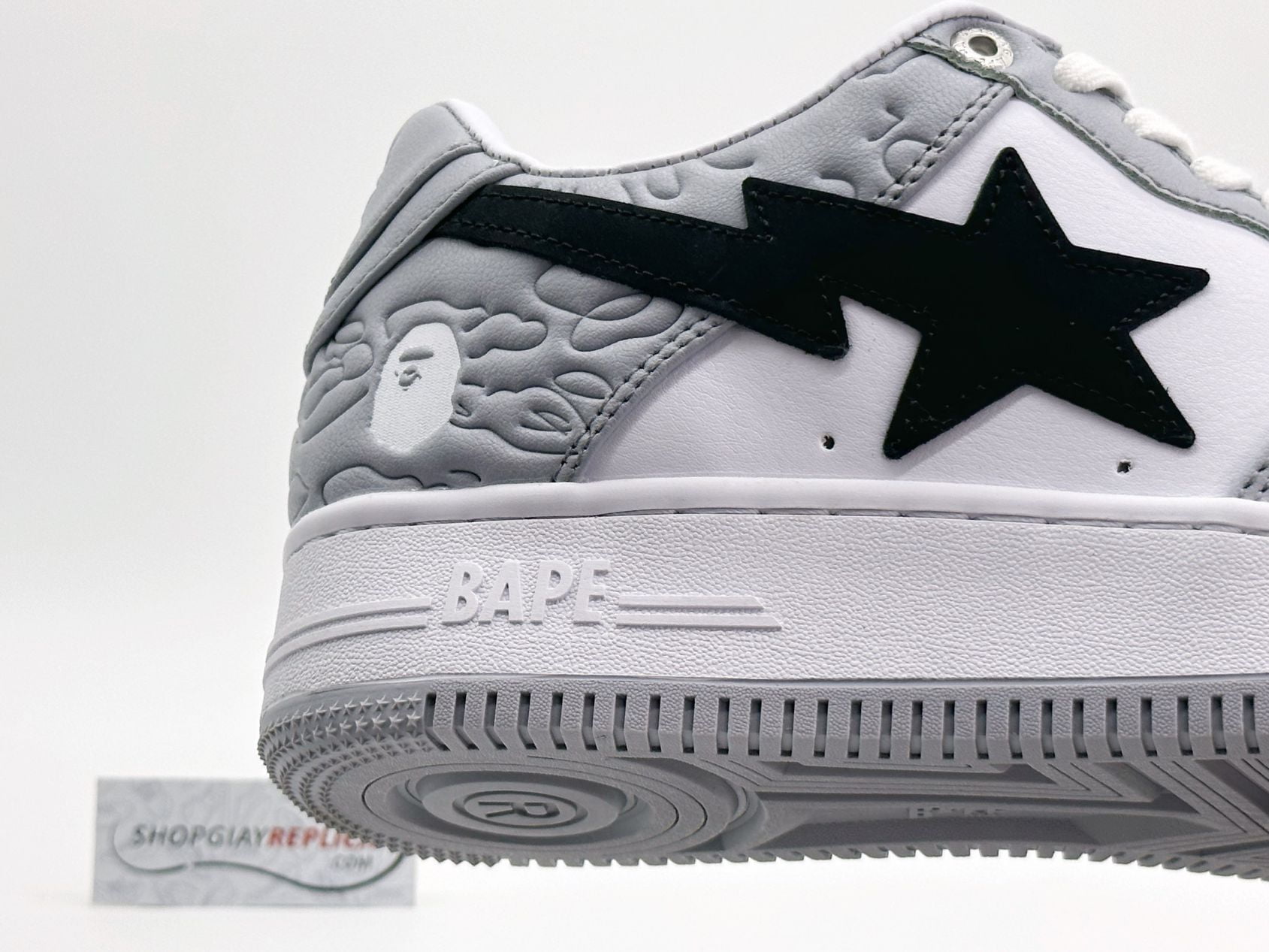 Giày A Bathing Ape Bape Sta Low Grey Black Rep 1:1