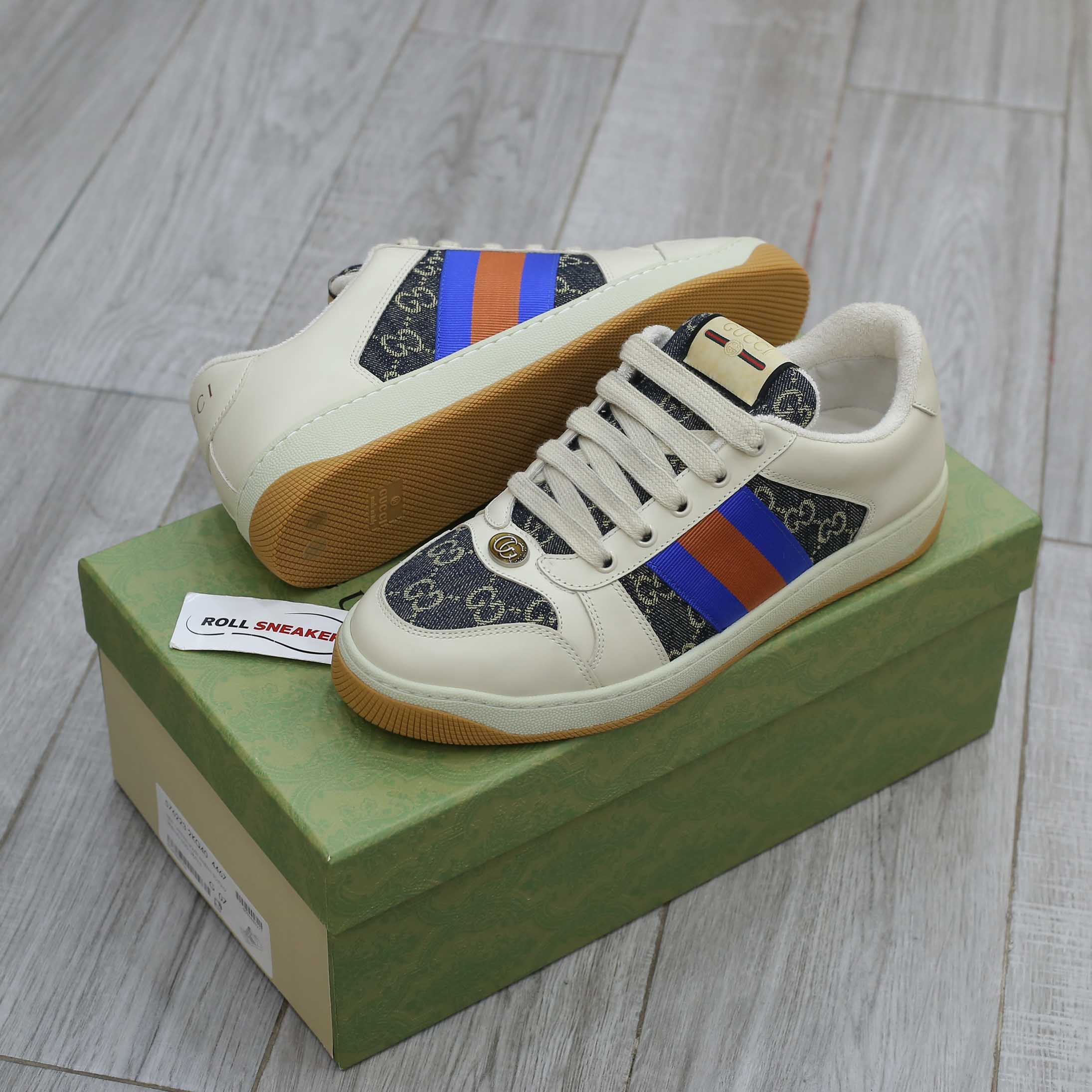 Giày Gucci GG Screener White Blue Best Quality