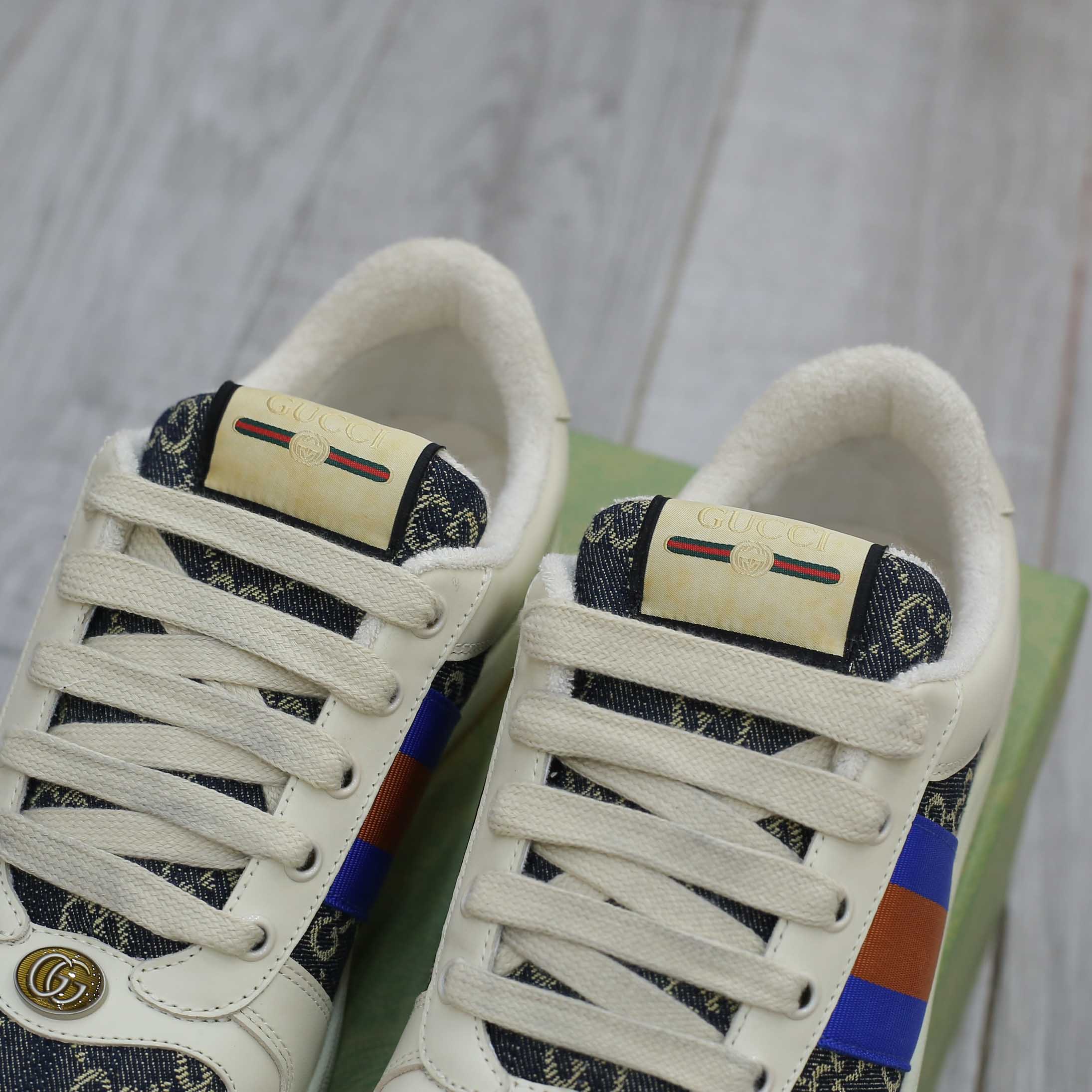 Giày Gucci GG Screener White Blue Best Quality