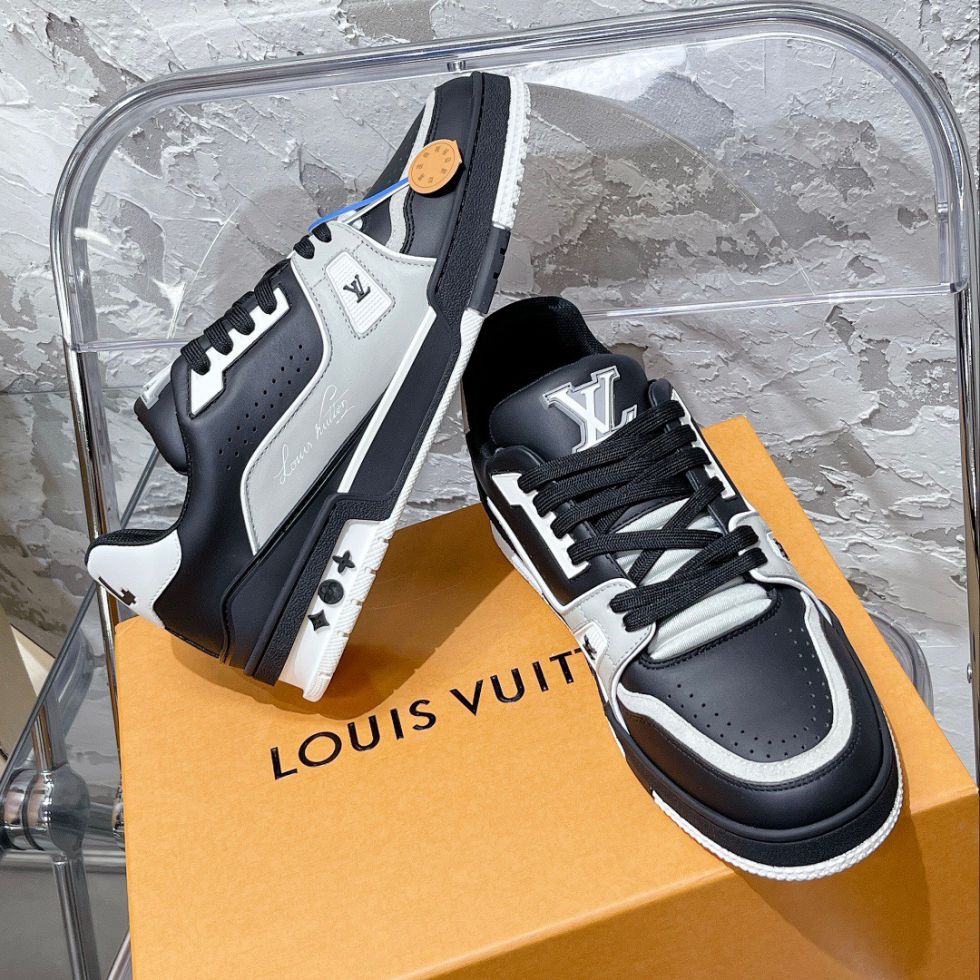 Giày Louis Vuitton LV Trainer Black Grey Like Auth