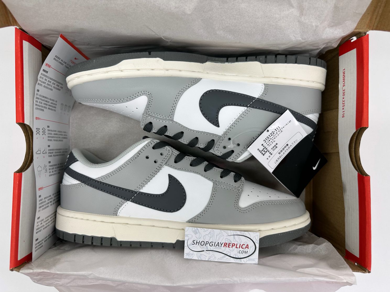 Giày Nike Dunk Low ‘Light Smoke Grey’ Like Auth