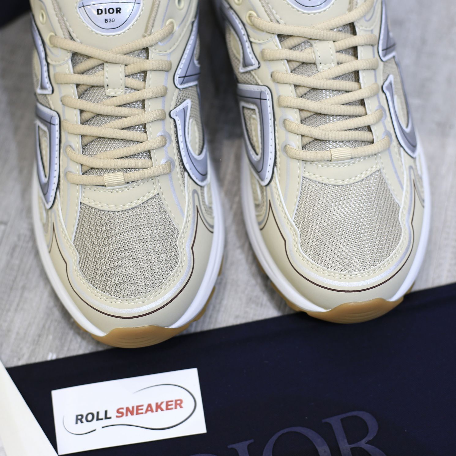 Giày Dior B30 Sneaker Cream Mesh and Technical Fabric Like Auth