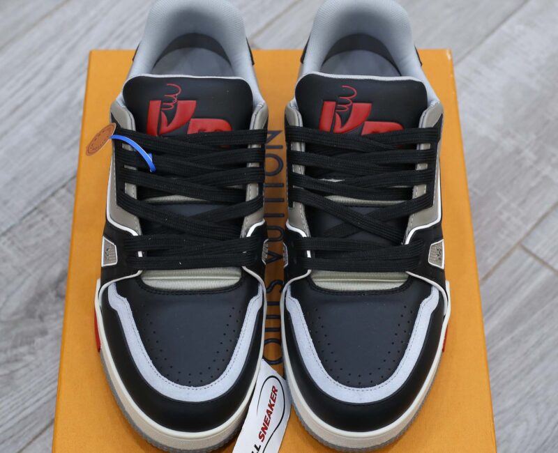 Giày Louis Vuitton Lv Trainer #54 Signature Black Grey Red Like Auth