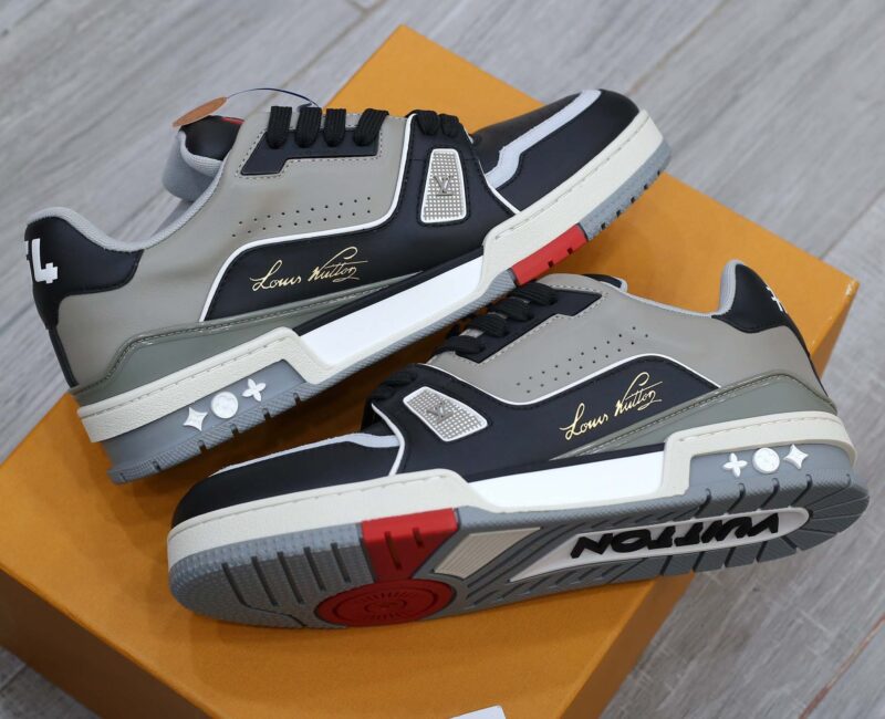 Giày Louis Vuitton Lv Trainer #54 Signature Black Grey Red Like Auth