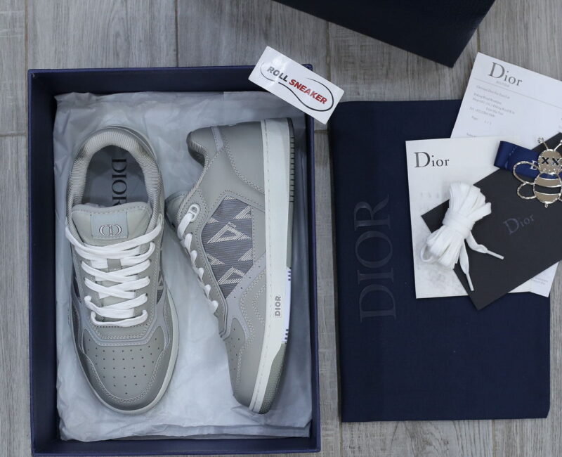 Giày Dior B27 Low Dior Gray họa tiết CD Diamond Canvas Like Auth