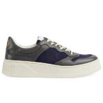 Giày Gucci GG Sneaker Grey Leather da xám họa tiết GG Canvas