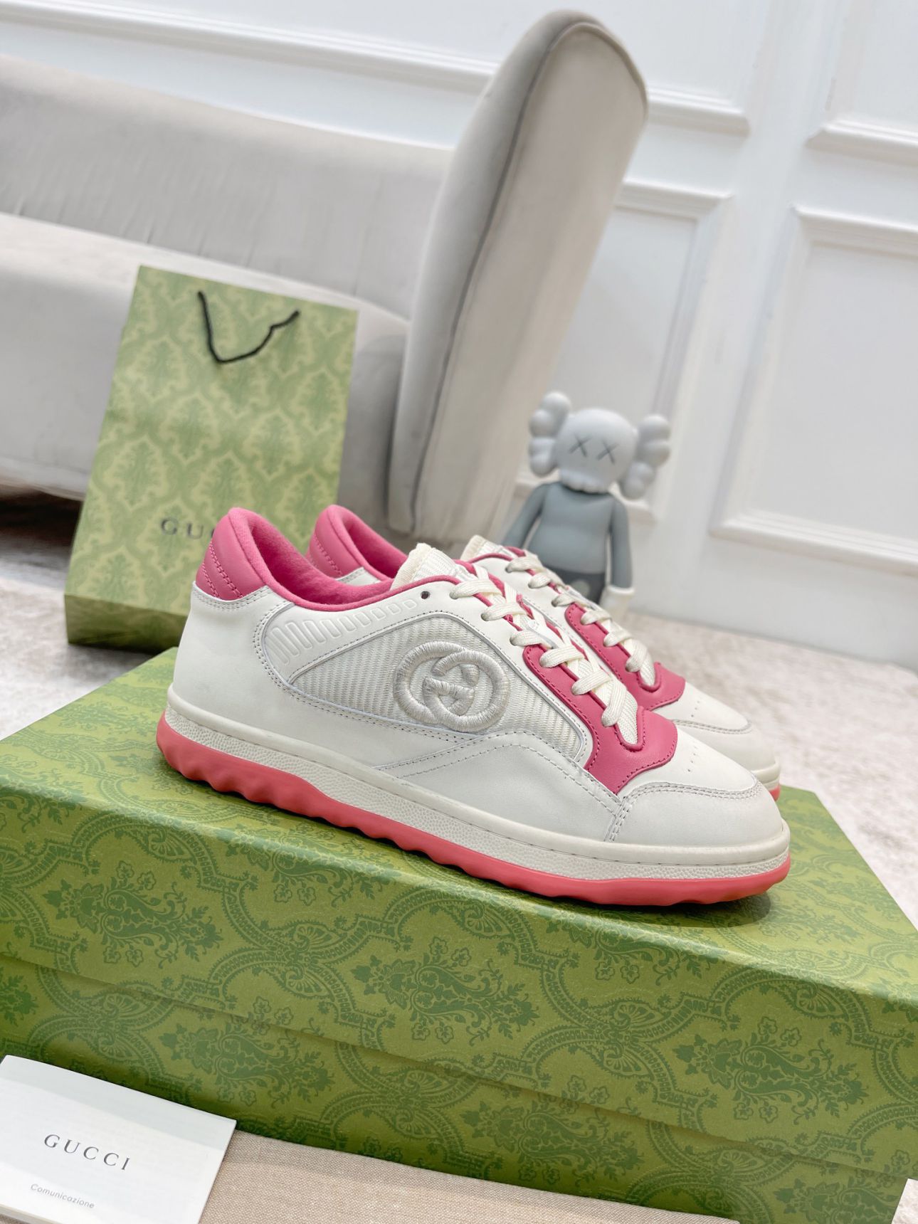 Giày Gucci MAC80 Sneaker White and Pink Like Auth