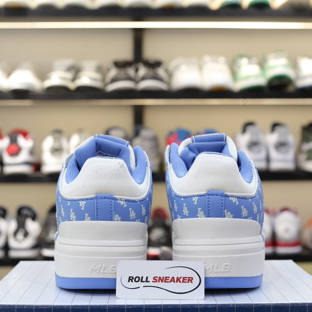 Giày MLB Chunky Liner Mid Classic Monogram LA Blue Like Auth