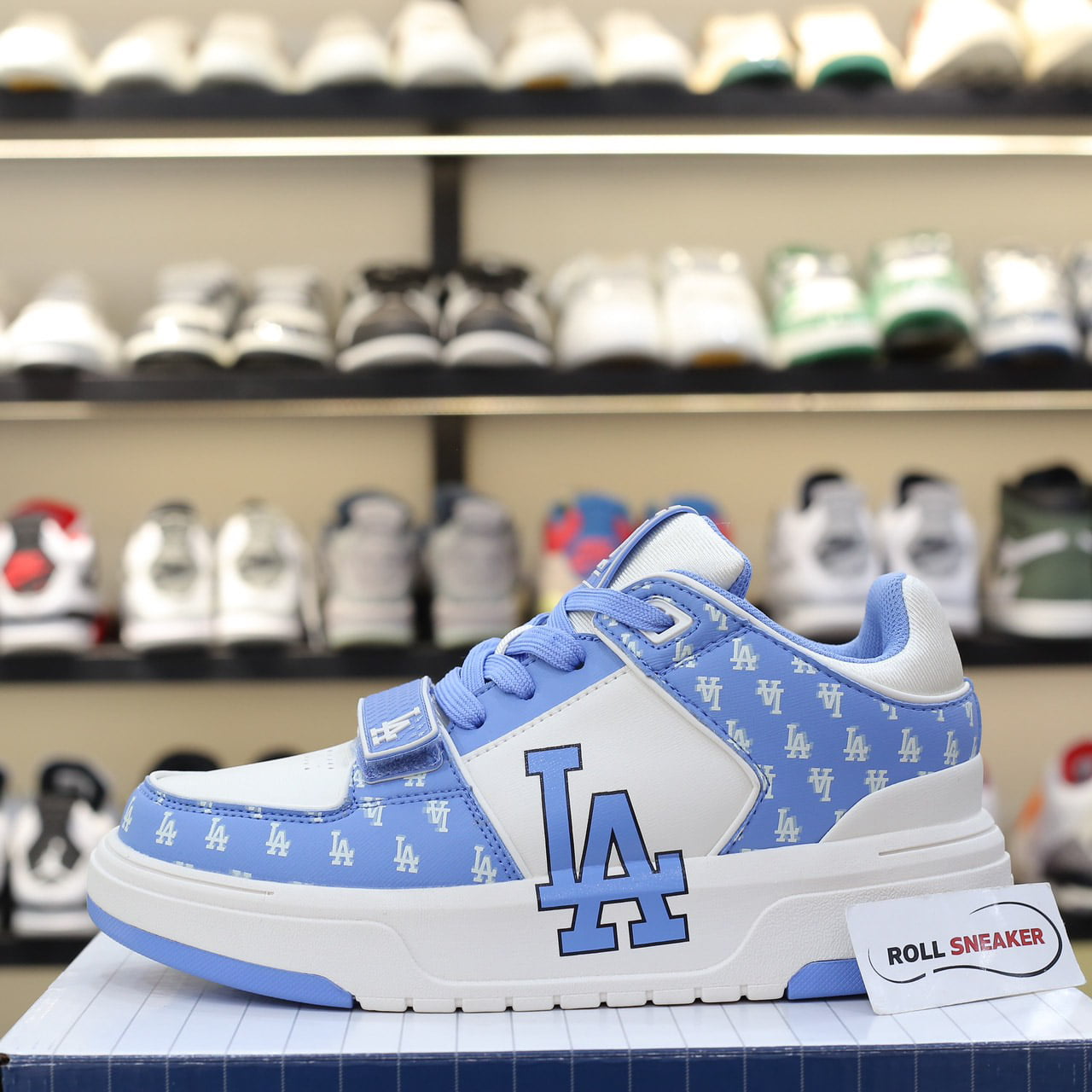 Giày MLB Chunky Liner Mid Classic Monogram LA Blue Like Auth