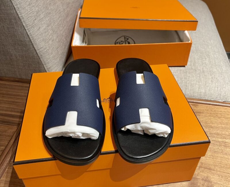 Dép Hermes da Epsom Đen Đế Nâu Like Auth