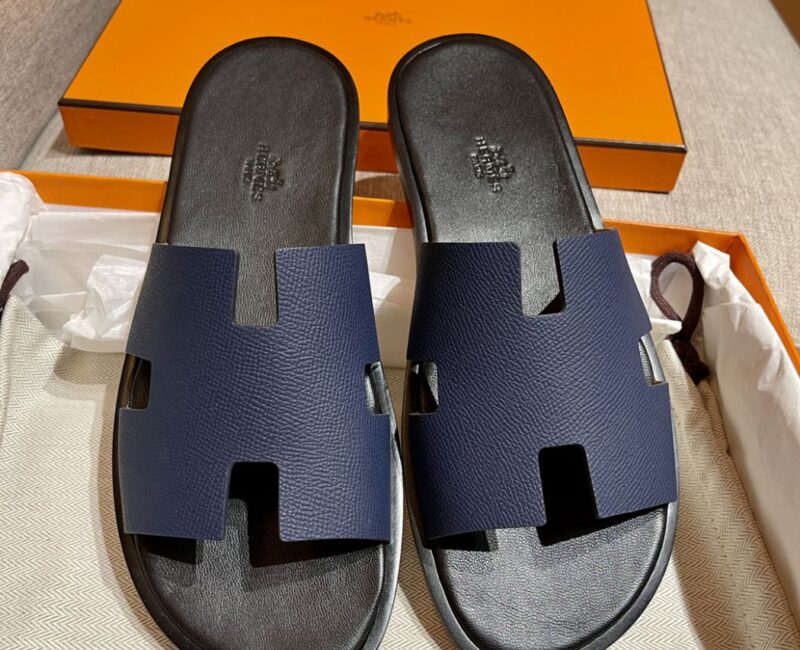 Dép Hermes da Epsom Đen Đế Nâu Like Auth