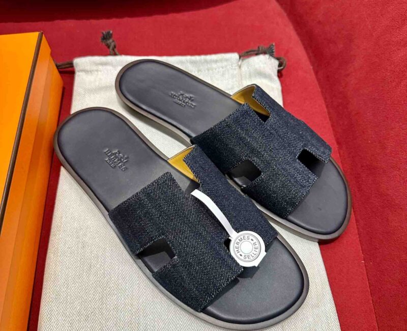 Dép Hermes Izmir Xanh Bleu Brut Da Denim Best Quality