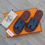 Dép Hermes da Epsom Xanh Đế Đỏ Mận Like Auth