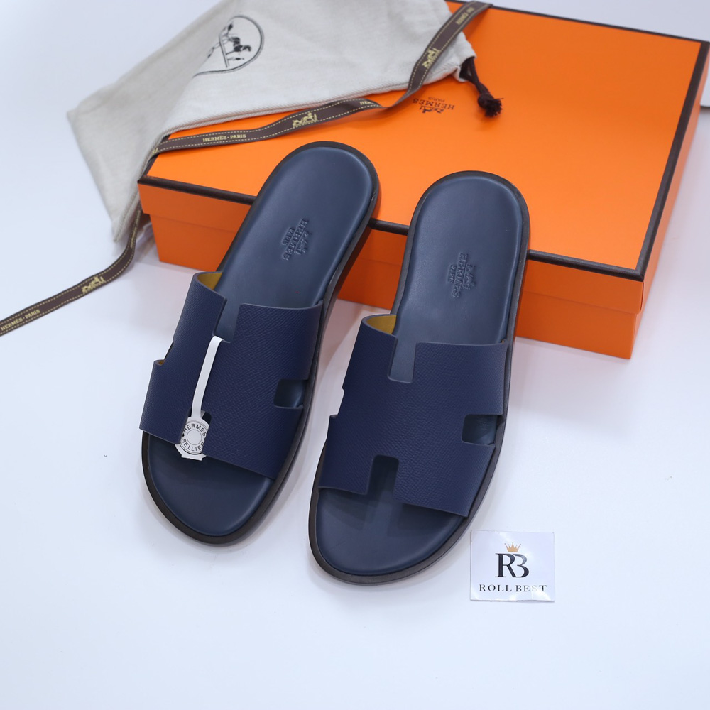 Dép Hermes Izmir da Epsom Xanh Navy Like Auth