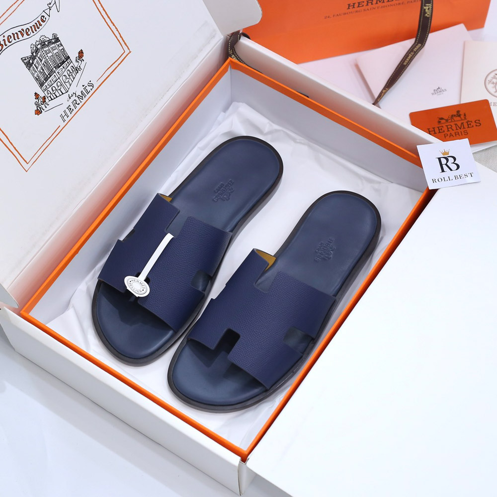 Dép Hermes Izmir da Epsom Xanh Navy Like Auth