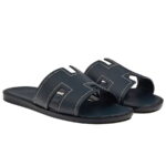 Dép Hermes izmir Marine White Stitch Da Trơn Like Auth