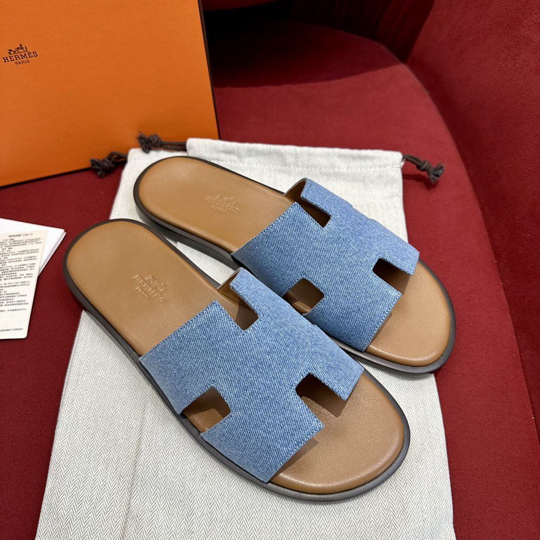Dép Hermes Izmir Sea Green Da Denim Like Auth