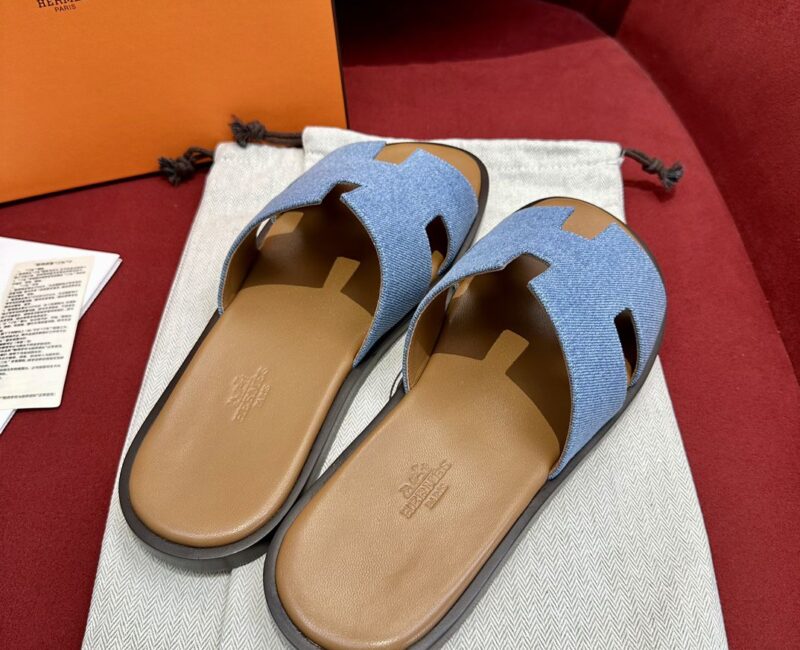 Dép Hermes Izmir Sea Green Da Denim Like Auth