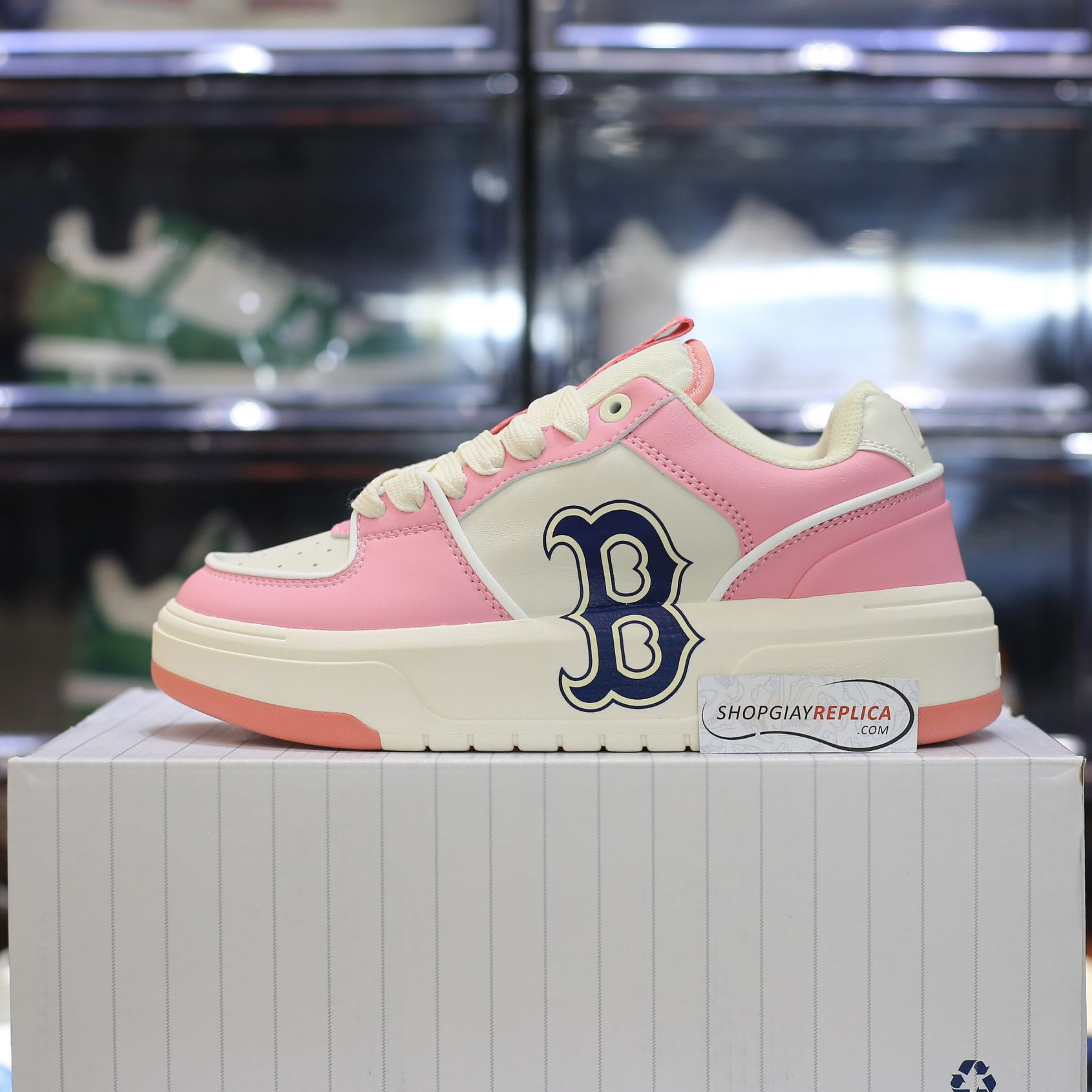 Giày MLB Chunky Liner Candy Pop Pink Boston Red Sox Like Auth