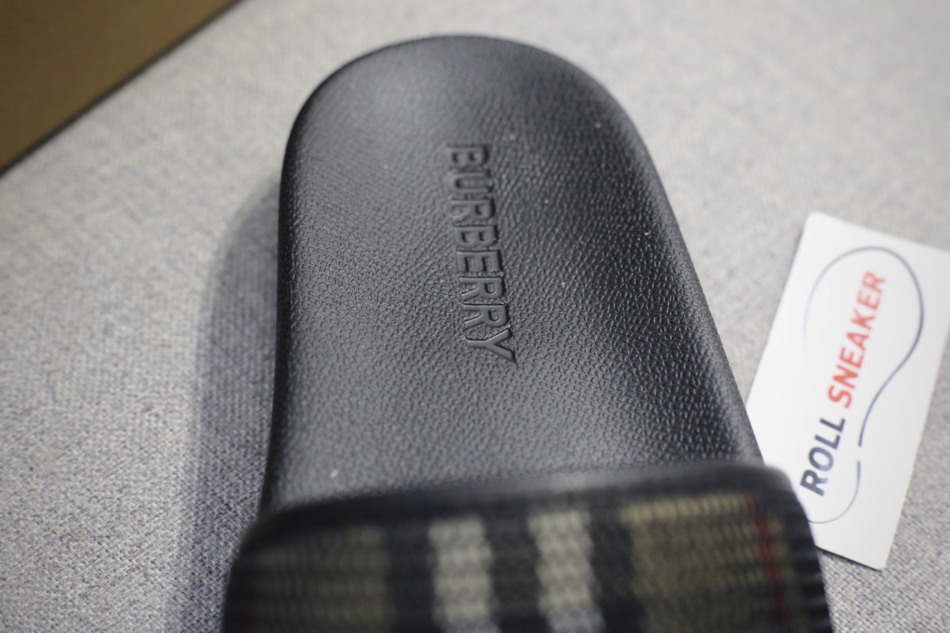 Dép Nam Burberry Check Cotton and Mesh Slides