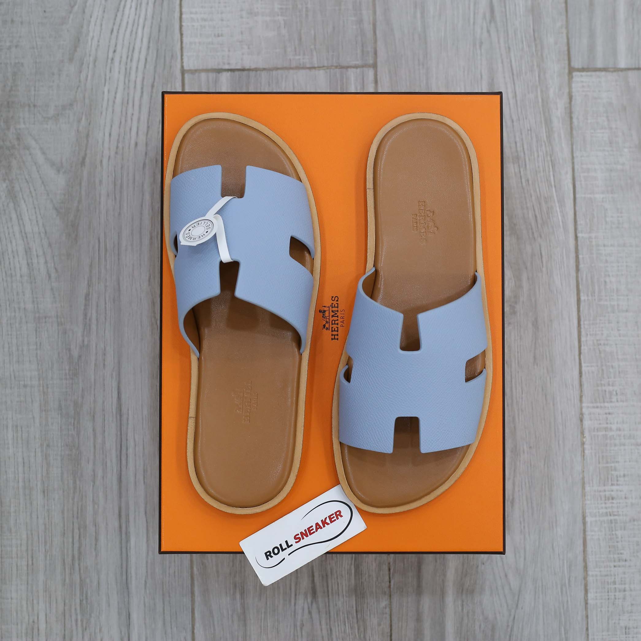 Dép Hermes Sea Green da Epsom Đế Nâu Like Auth