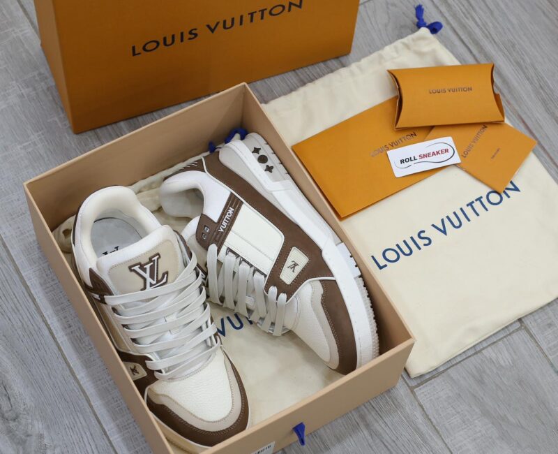 Giày Louis Vuitton LV Trainer Moka Trơn 2023 Best Quality