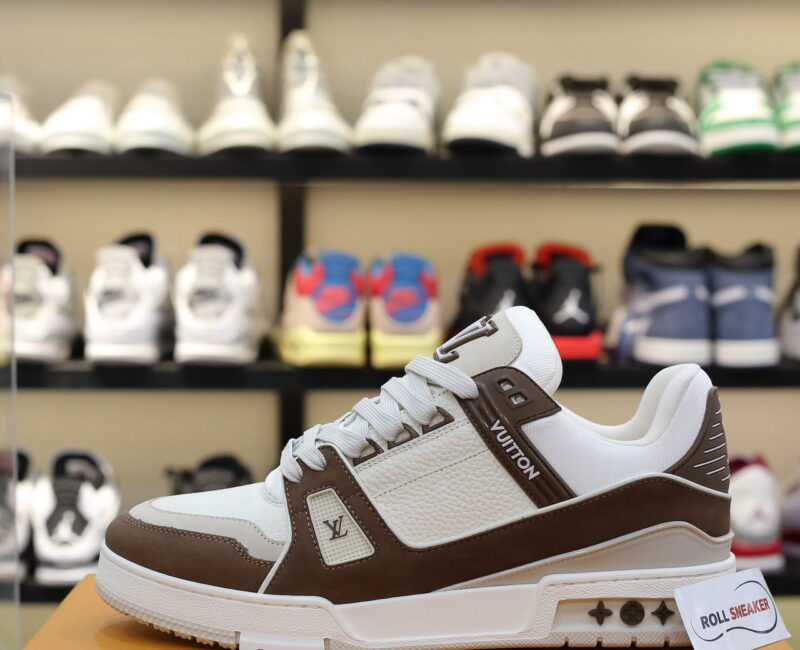 Giày Louis Vuitton LV Trainer Moka Trơn 2023 Best Quality