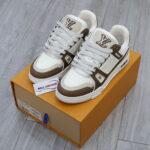 Giày Louis Vuitton LV Trainer Moka Trơn 2023 Best Quality