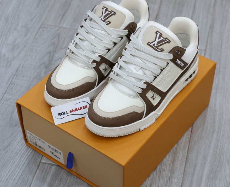Giày Louis Vuitton LV Trainer Moka Trơn 2023 Best Quality