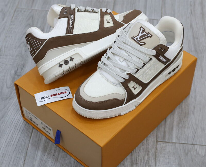 Giày Louis Vuitton LV Trainer Moka Trơn 2023 Best Quality