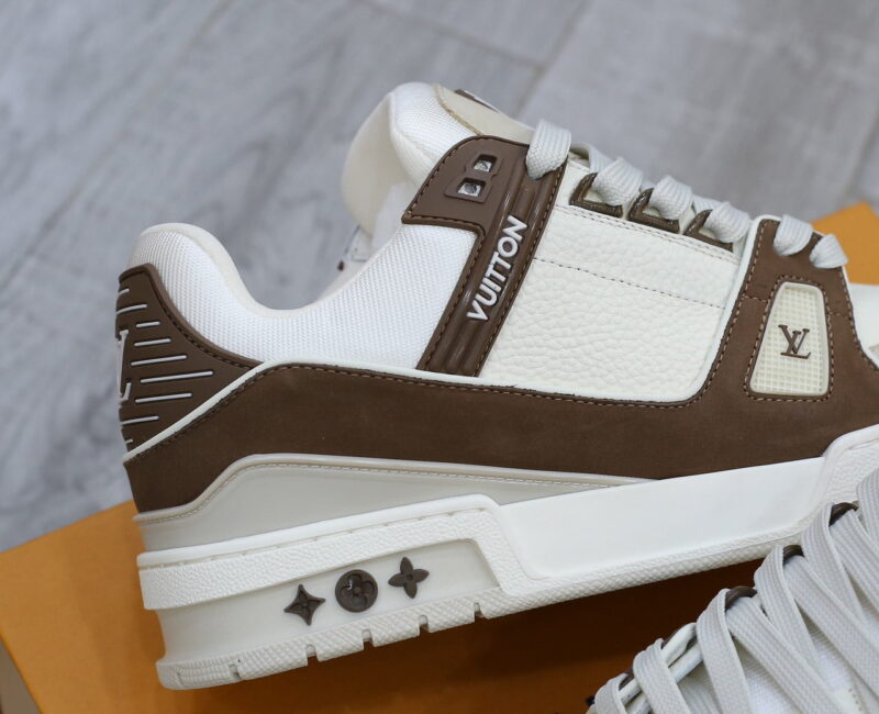Giày Louis Vuitton LV Trainer Moka Trơn 2023 Best Quality