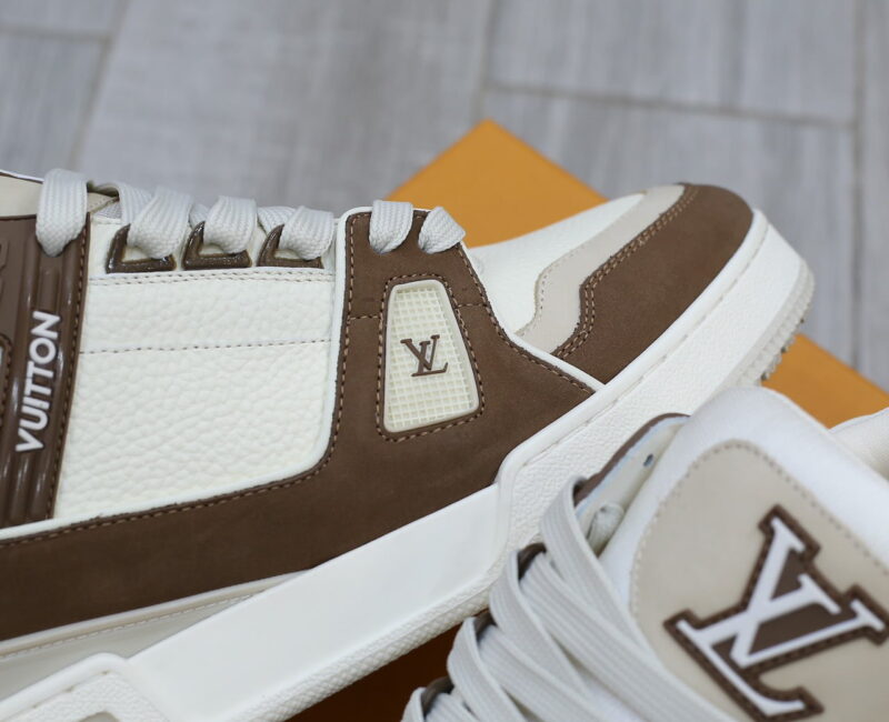 Giày Louis Vuitton LV Trainer Moka Trơn 2023 Best Quality