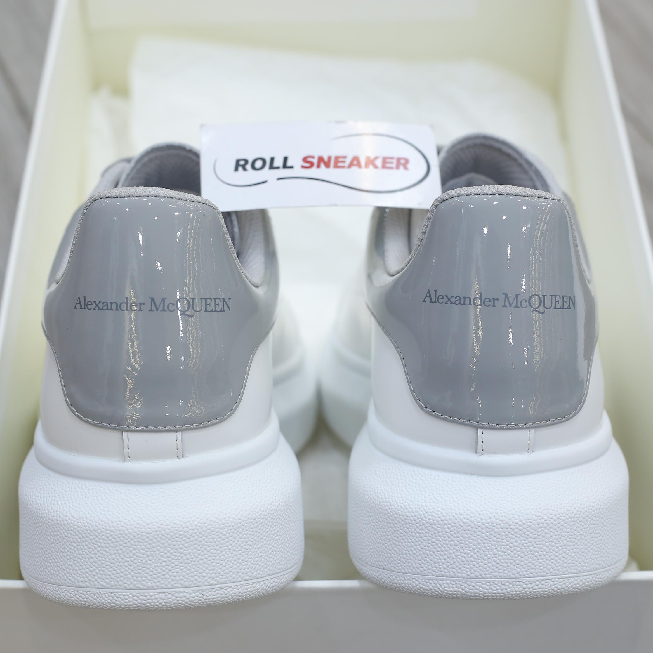Giày Alexander Mcqueen Gót Xám Bóng Like Auth