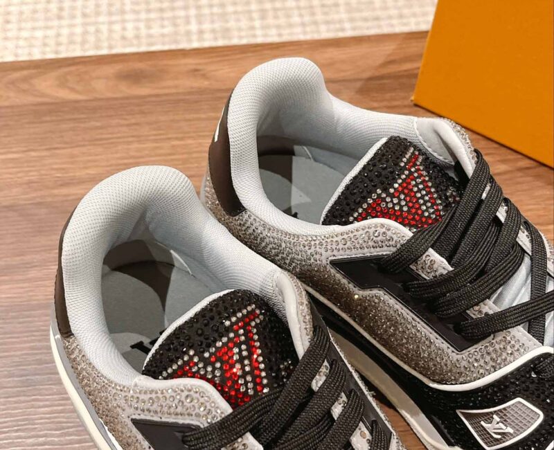 Giày Louis Vuitton Lv Trainer #54 Signature Black Grey Crystal