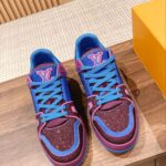 Giày Louis Vuitton LV Trainer Monogram Blue Strass