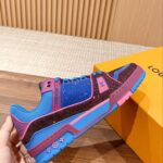 Giày Louis Vuitton LV Trainer Monogram Blue Strass