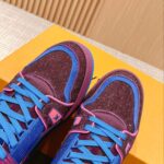 Giày Louis Vuitton LV Trainer Monogram Blue Strass