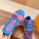 Giày Louis Vuitton LV Trainer Monogram Blue Strass